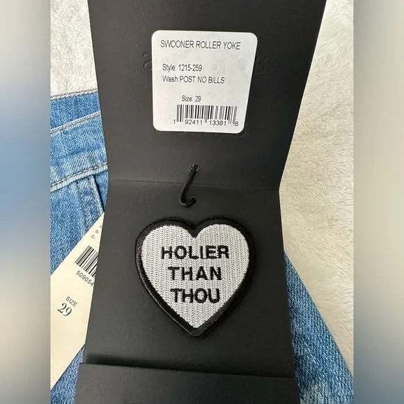 MOTHER The Swooner Roller Cropped Wide-Leg Jeans in Post No Bills Size 29 - Picture 9 of 16